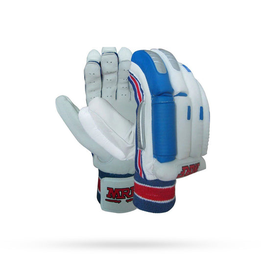 MRF Genius Grand Edition Cricket Batting Gloves White and Blue - Cric Studio