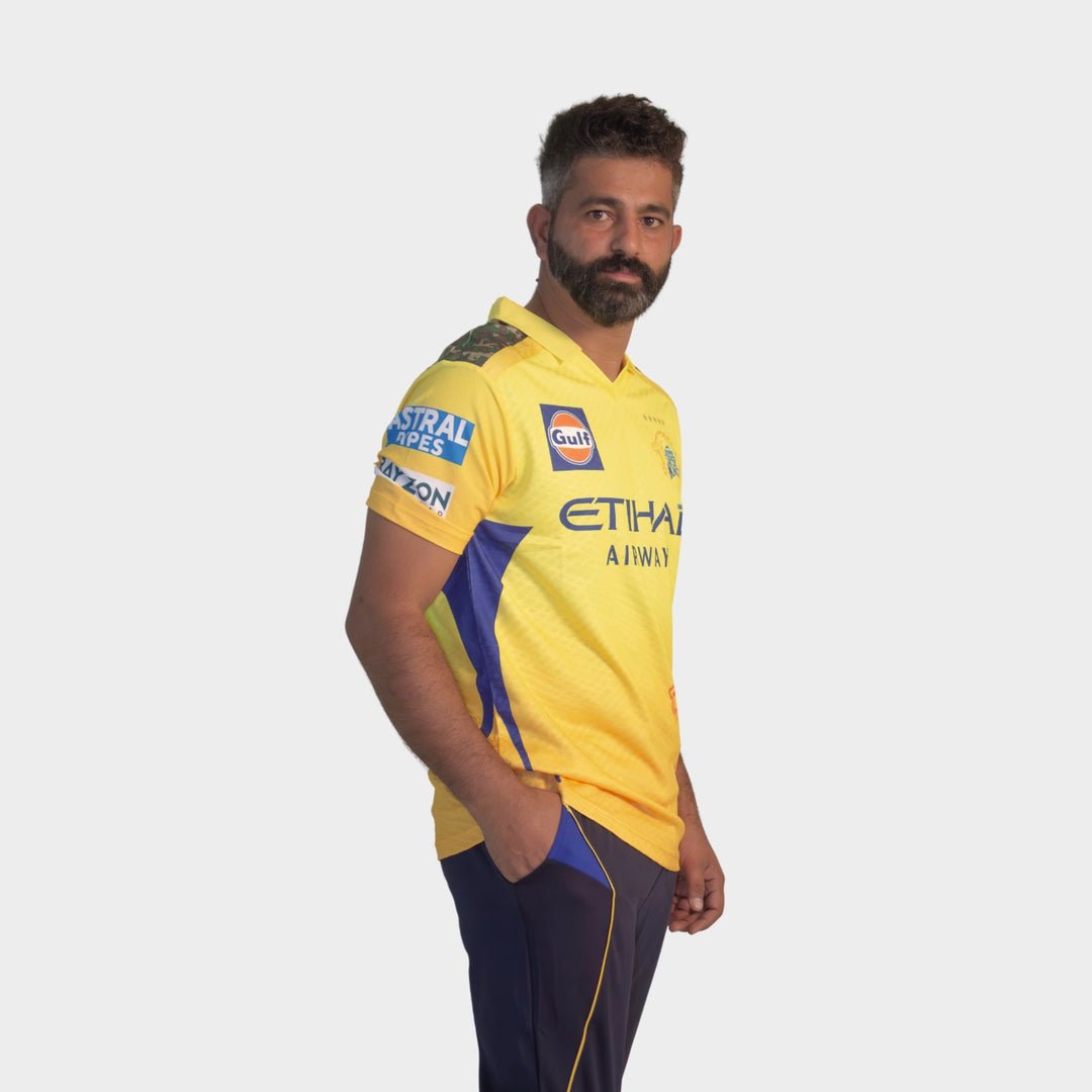 Chennai Super Kings Authentic Match Jersey IPL 2025 Adult Plain Half Sleeve - Cric Studio
