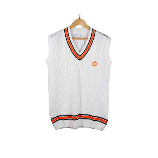 SS Supreme Sweater– H/S(White & Orange) - Cric Studio