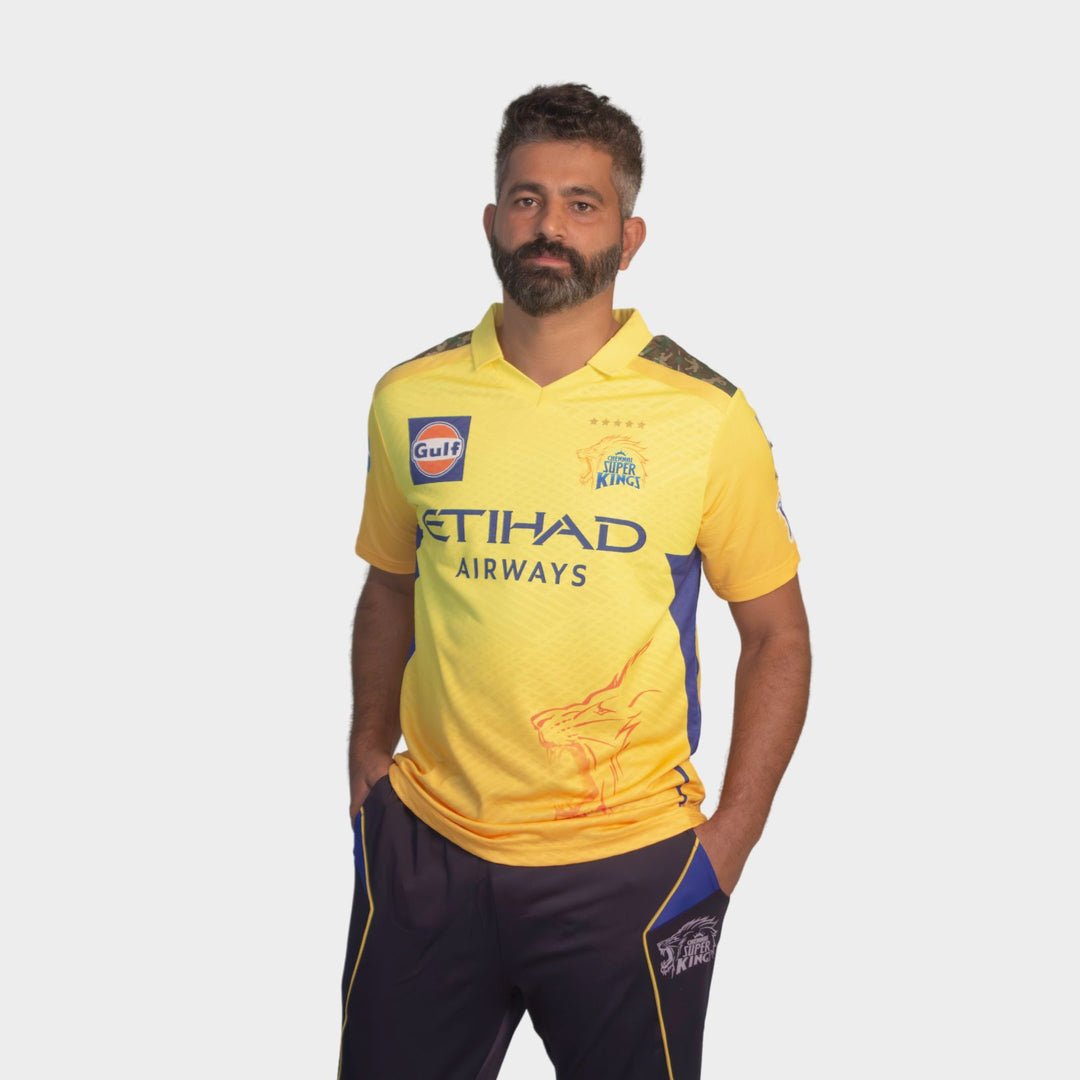 Chennai Super Kings Authentic Match Jersey IPL 2025 Adult Plain Half Sleeve - Cric Studio