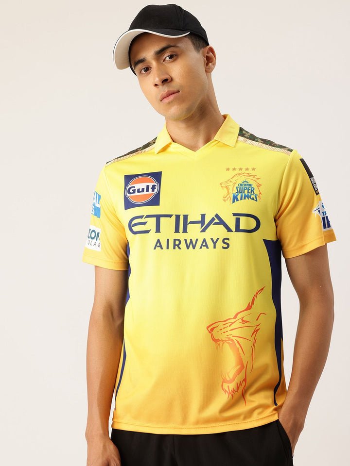 Chennai Super Kings Authentic Fan Jersey IPL 2025 Adult Plain Half Sleeve - Cric Studio