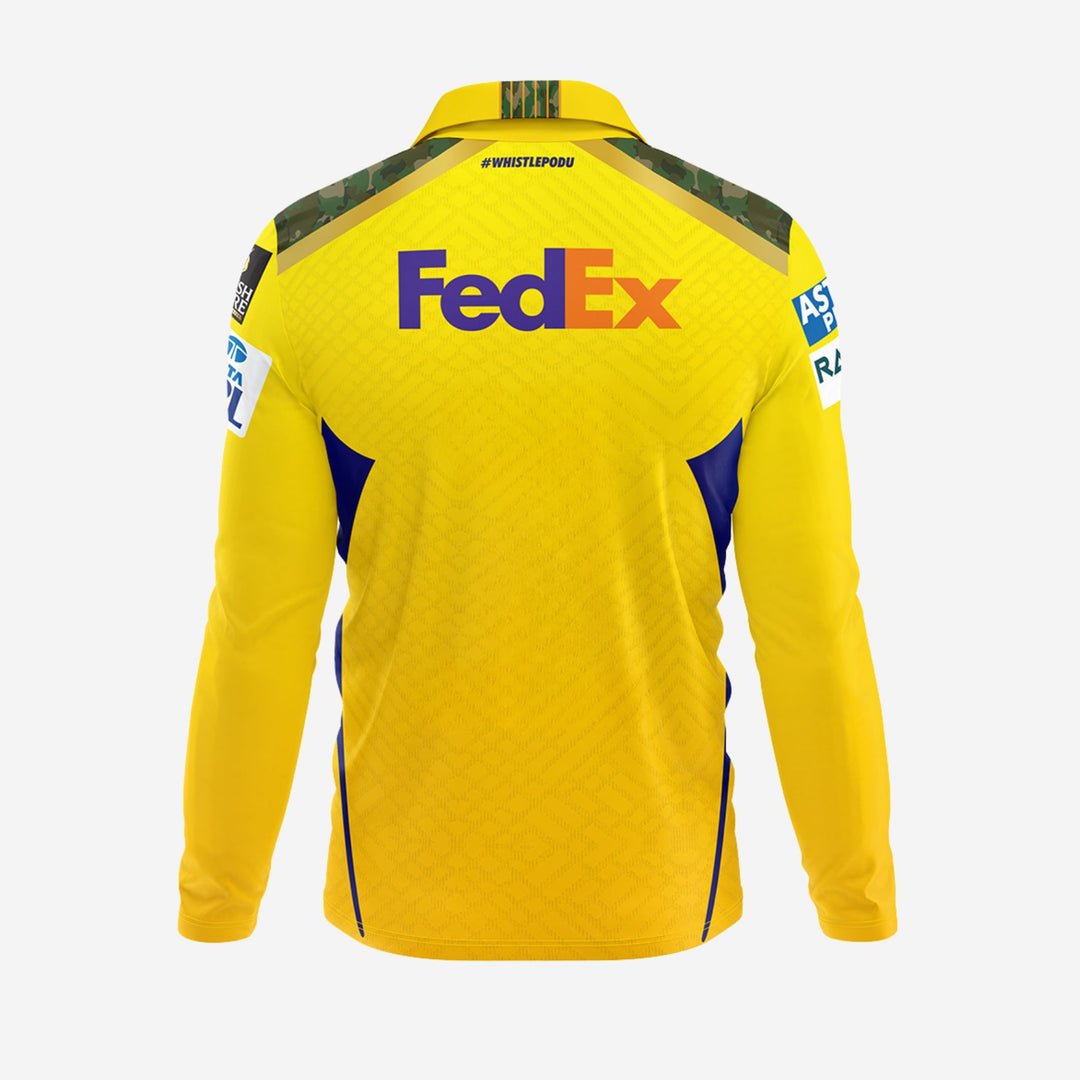 Chennai Super Kings Authentic Match Jersey IPL 2025 Adult Plain Long Sleeve - Cric Studio