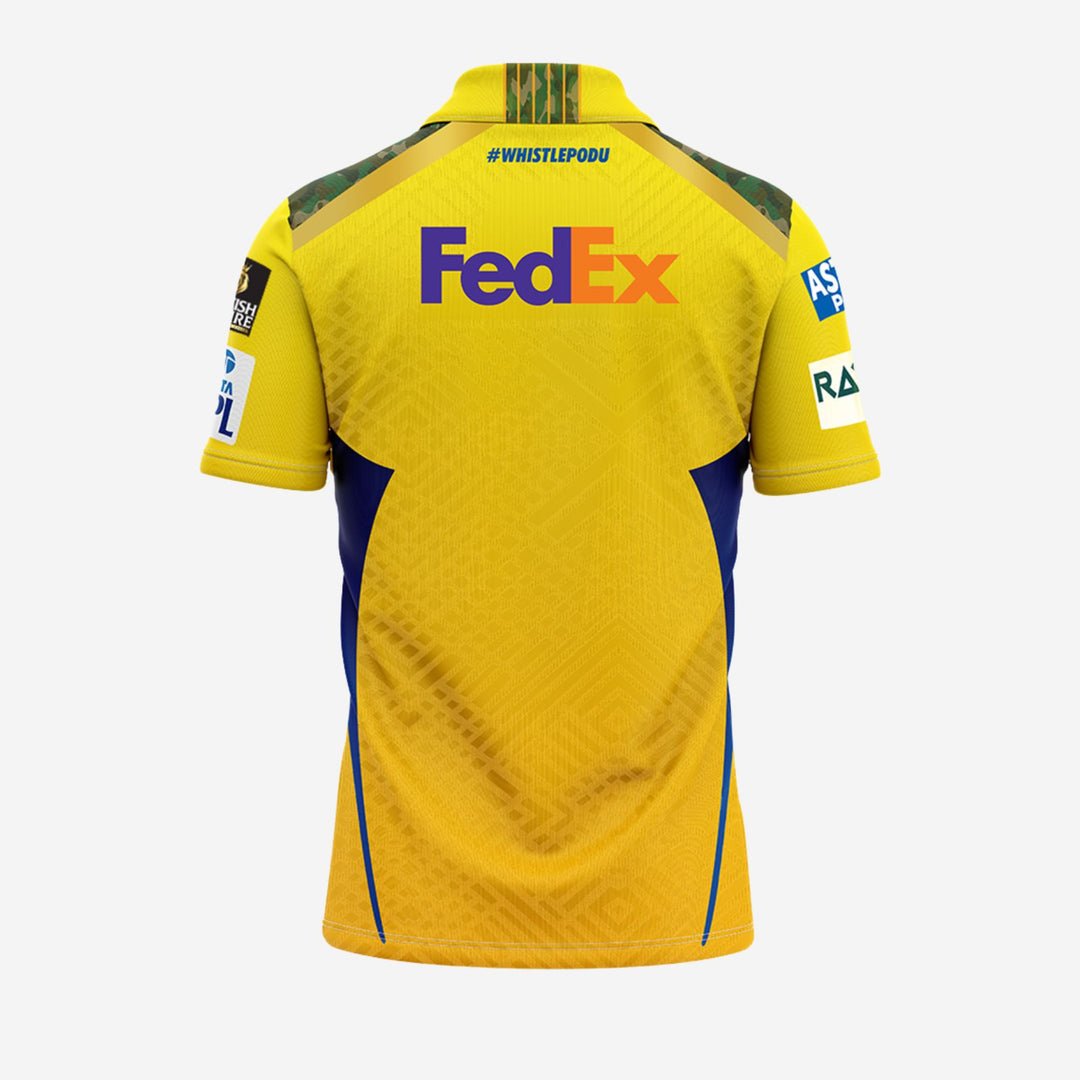 Chennai Super Kings Authentic Match Jersey IPL 2025 Adult Plain Half Sleeve - Cric Studio