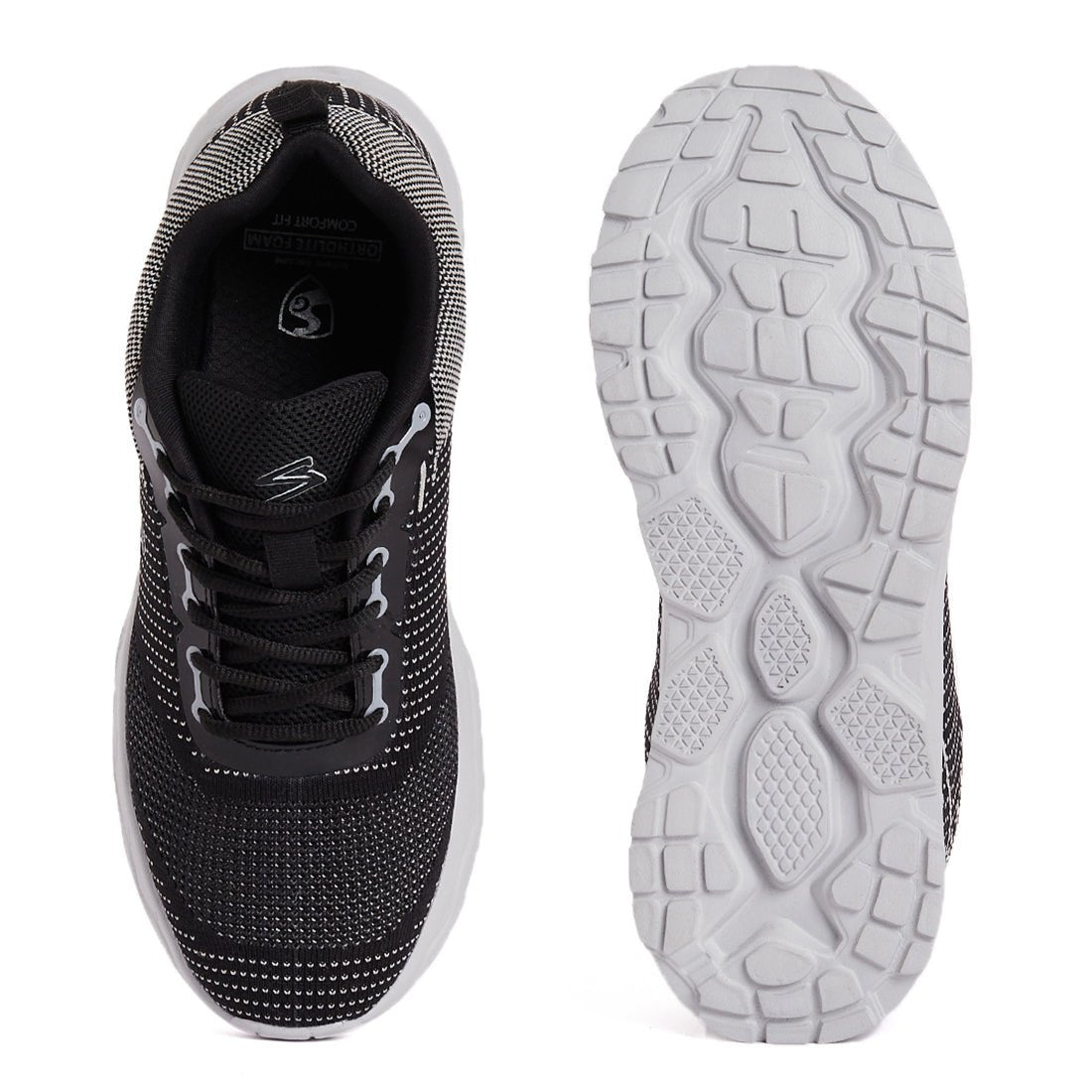 SG Mavrick Running Sports Shoes For Men, Black/L.Grey - Cric Studio