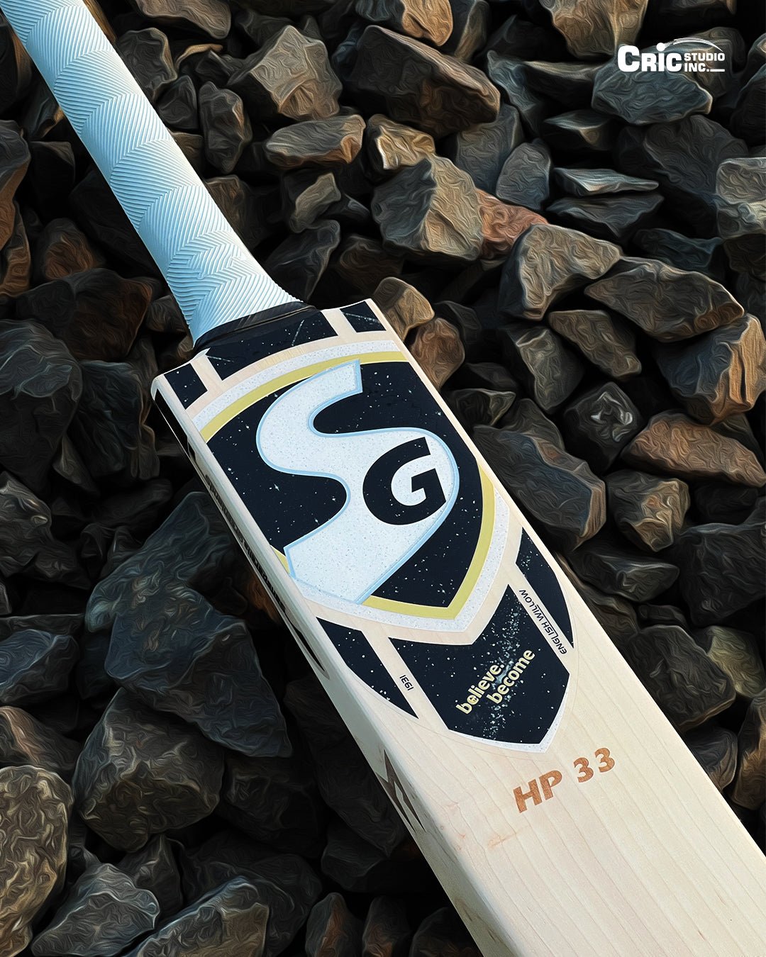SG HP 33 English Willow Cricket Bat with SG|Str8bat Sensor (Hardik Pandya Series) - Cric Studio