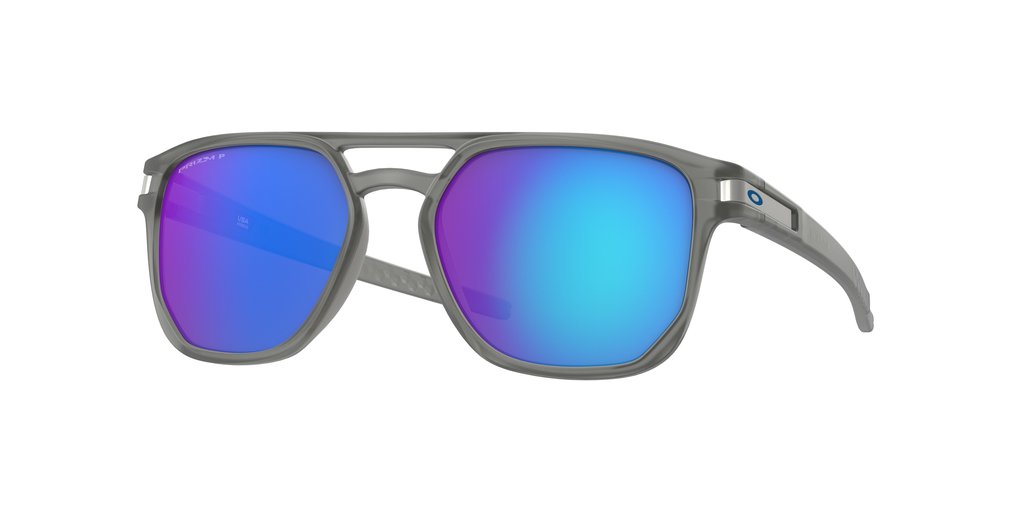 Oakley Sports Sunglasses 9436-06 Latch Beta Matte Grey Prizm Sapphire Irid Polar
