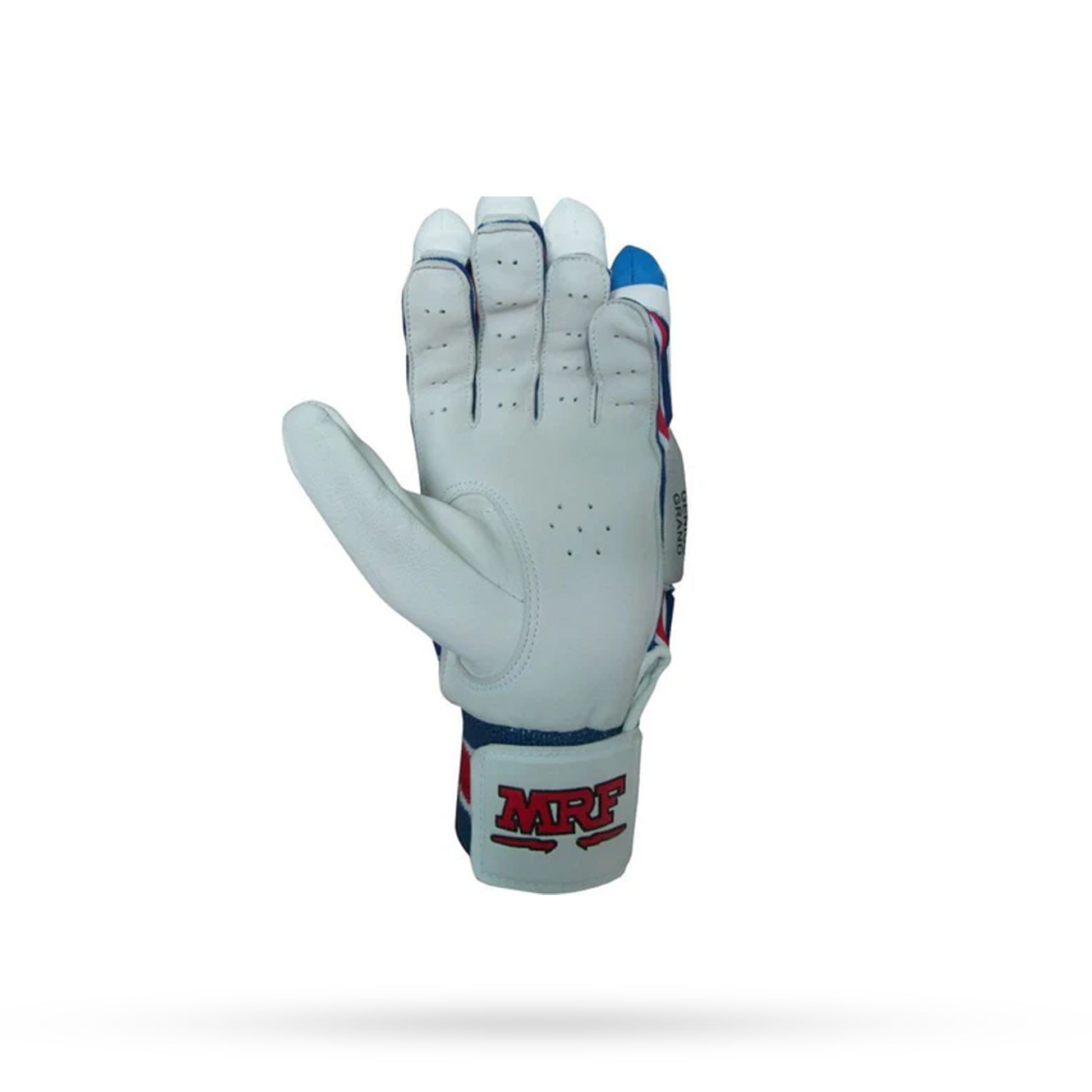MRF Genius Grand Edition Cricket Batting Gloves White and Blue - Cric Studio