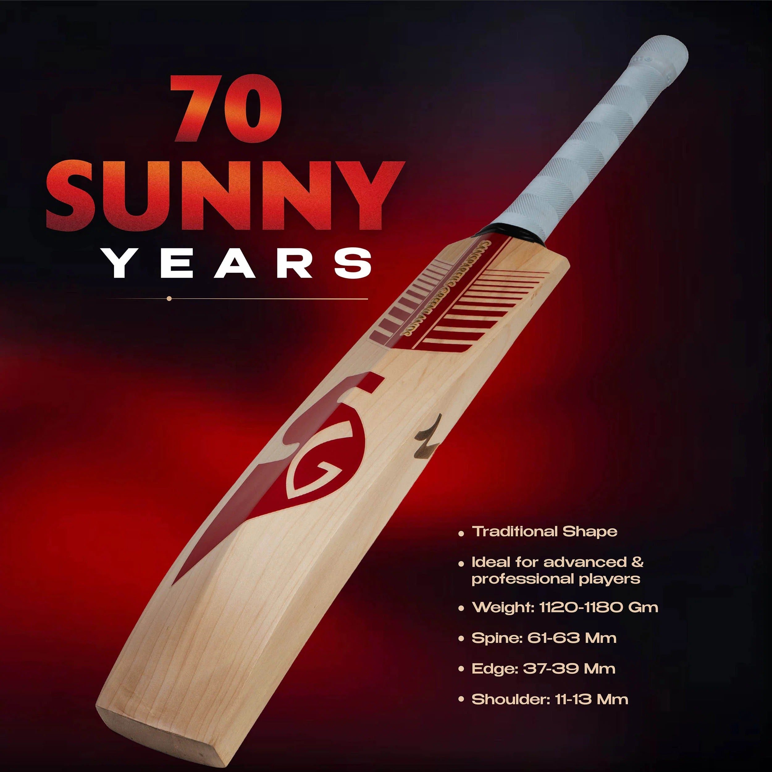 SG Cricket Bat 70 Sunny Year
