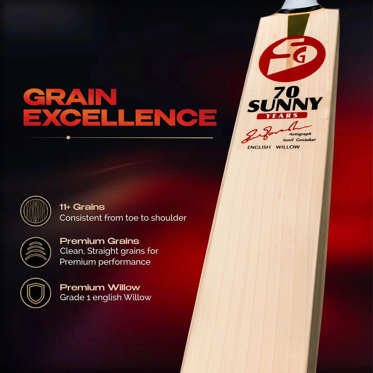 SG Cricket Bat 70 Sunny Year