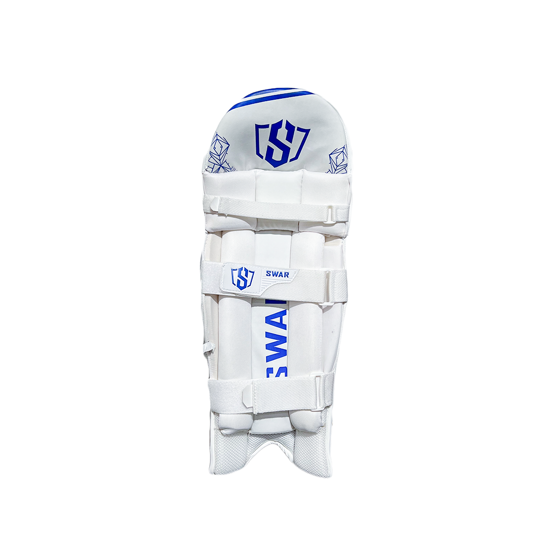 Swar Test Batting Legguard + SWAR Test White Batting Gloves