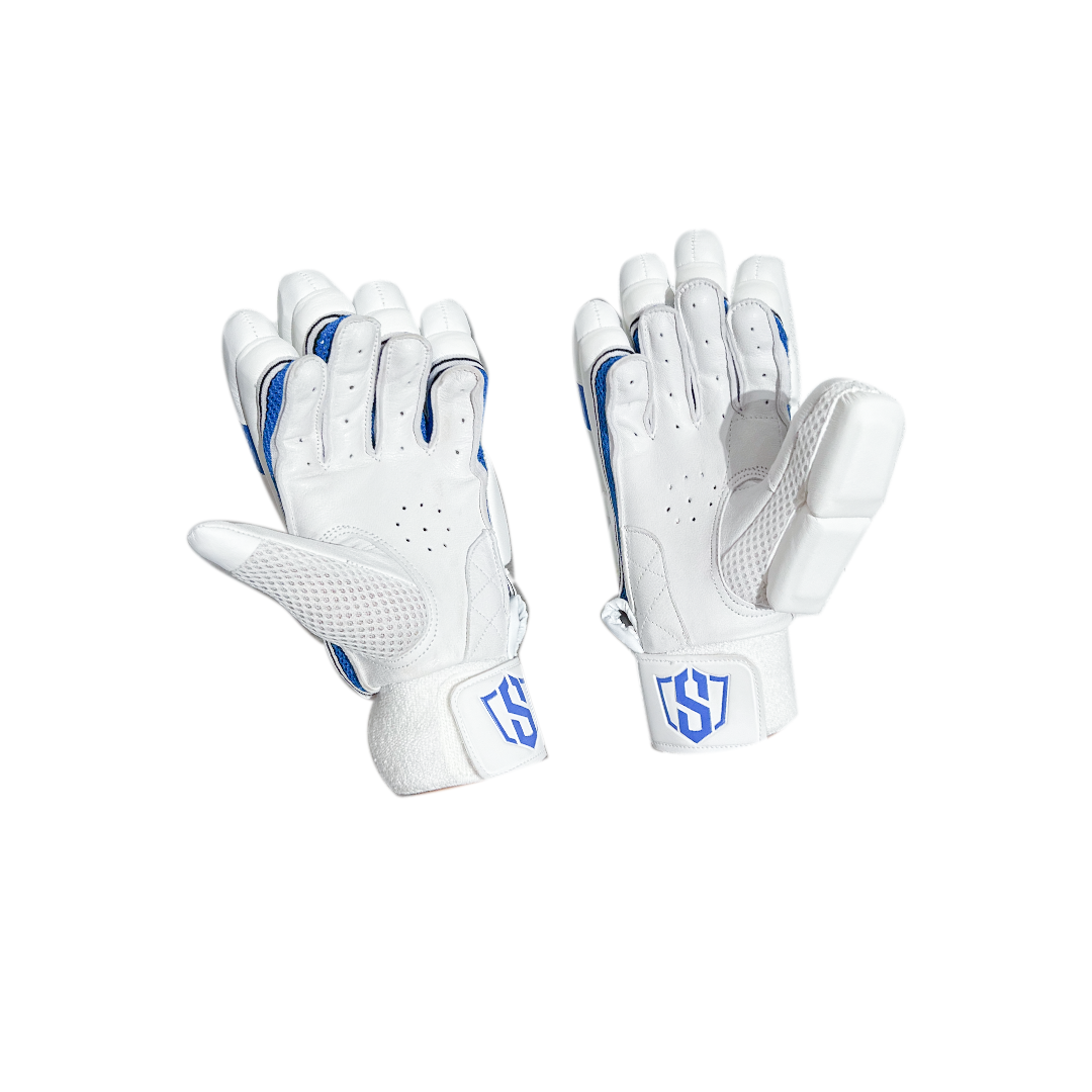 Swar Test Batting Legguard + SWAR Test White Batting Gloves