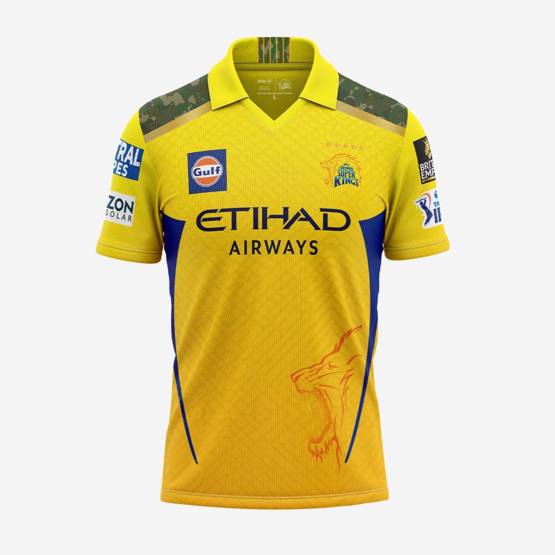 Chennai Super Kings Authentic Fan Jersey IPL 2025 Adult Plain Half Sleeve - Cric Studio