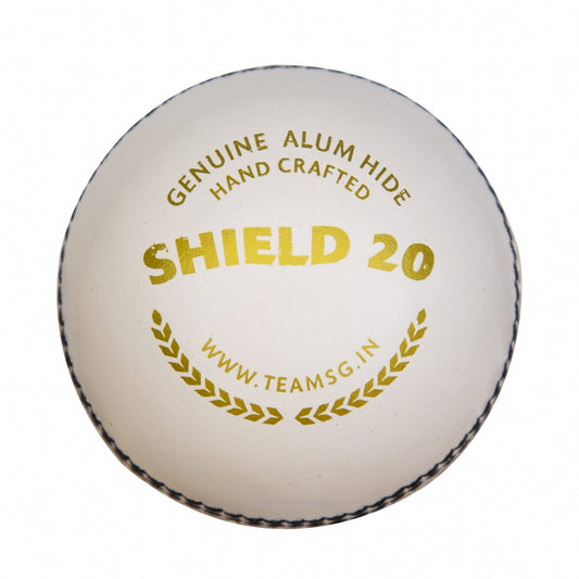 SG Shield 20 White Cricket Leather Ball