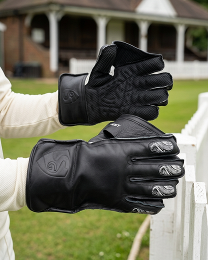SG Test Black Wicket Keeping Gloves