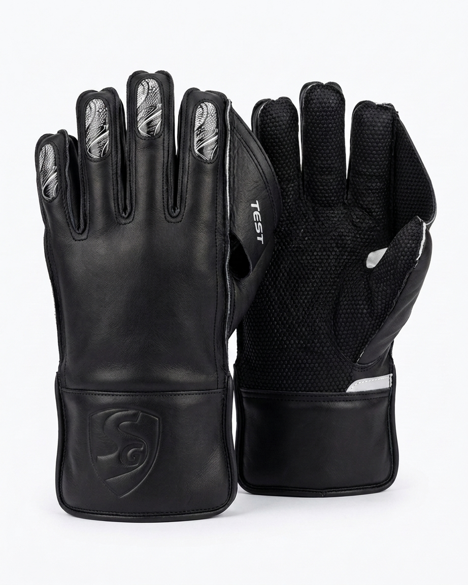 SG Test Black Wicket Keeping Gloves