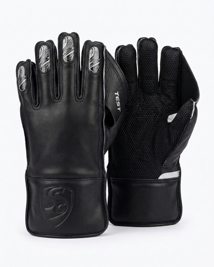 SG Test Black Wicket Keeping Gloves